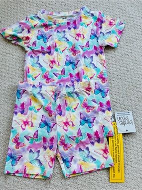 Birdie Bean Butterfly Print Girls' bamboo Pajama Set